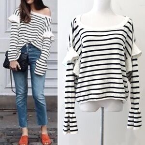 Zara Knit Black and White Striped sweater M
